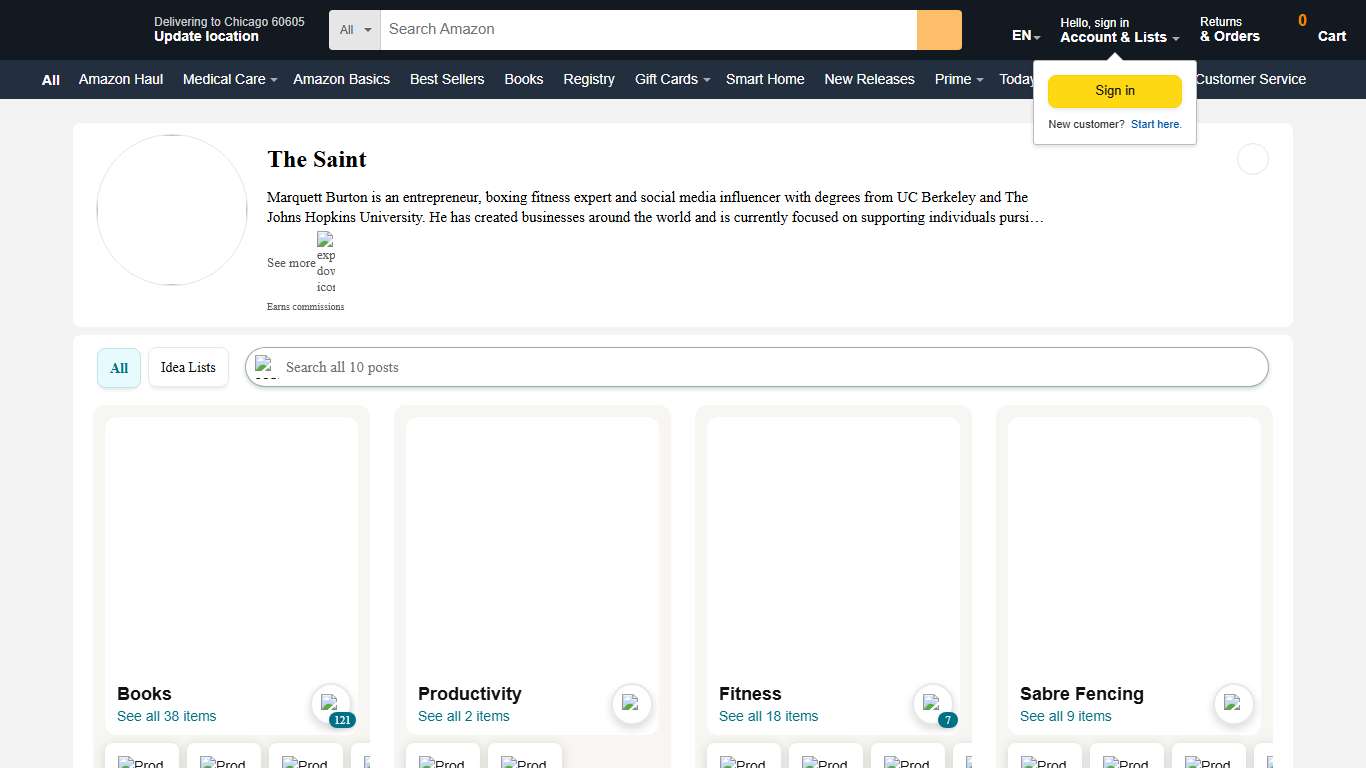 The Saint's Amazon Page